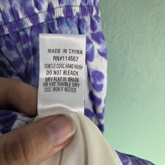 THML Womens Purple Animal Print Flutter Short Sleeve Dress Size Large - Picture 6 of 6